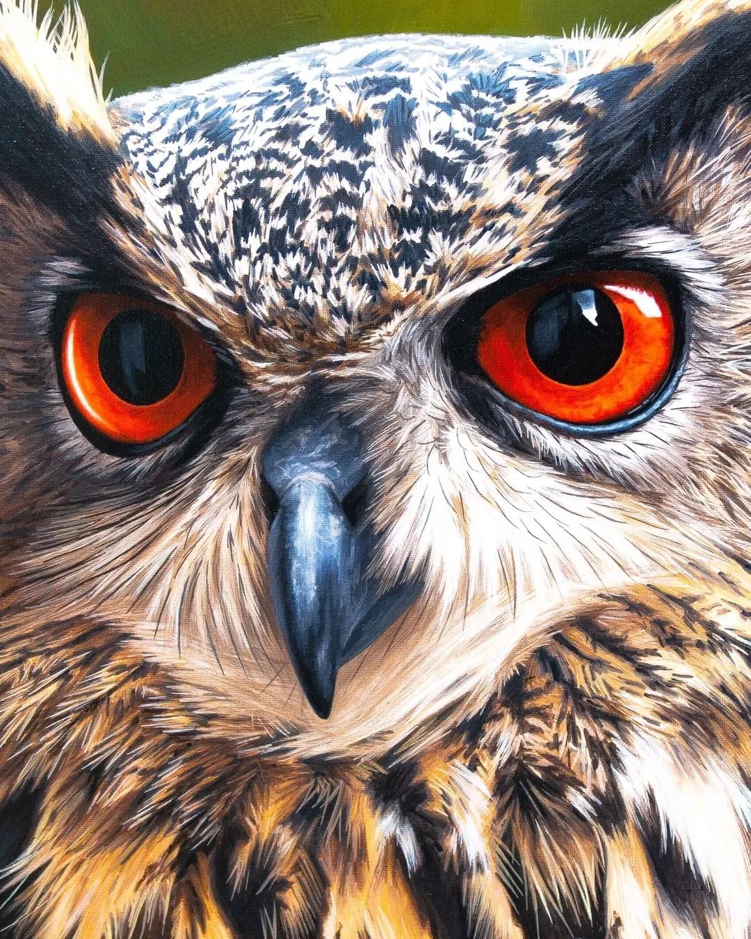 realistic bird painting owl by marco grasso