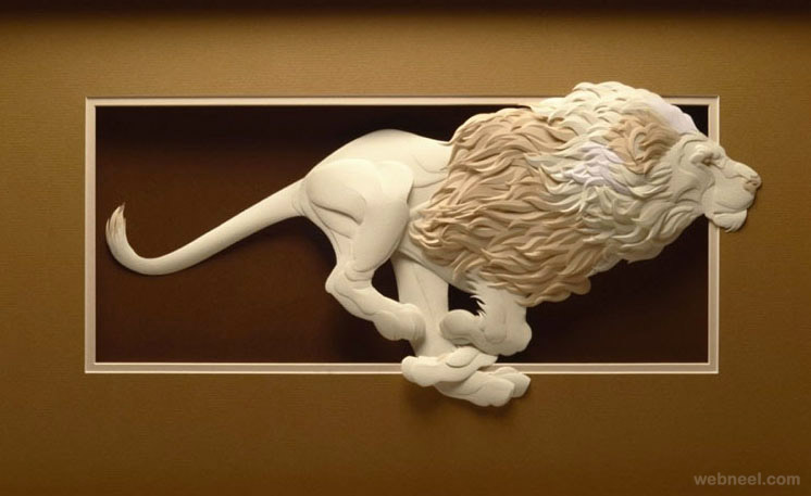 paper sculpture lion