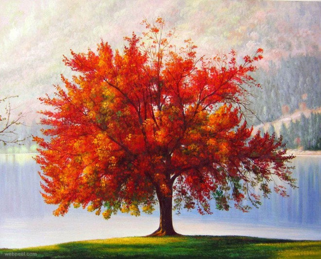 realistic tree painting