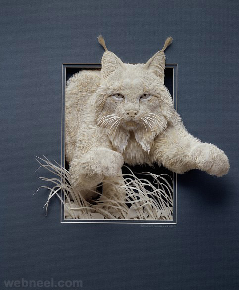 paper sculpture cat