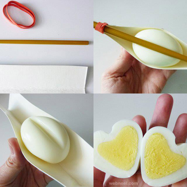 egg boiled heart design