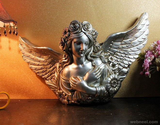 angel wall hanging sculpture by huajiadiarts