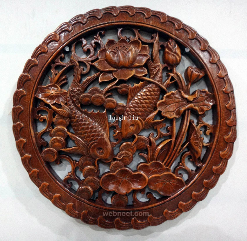 chinese wood wall sculpture