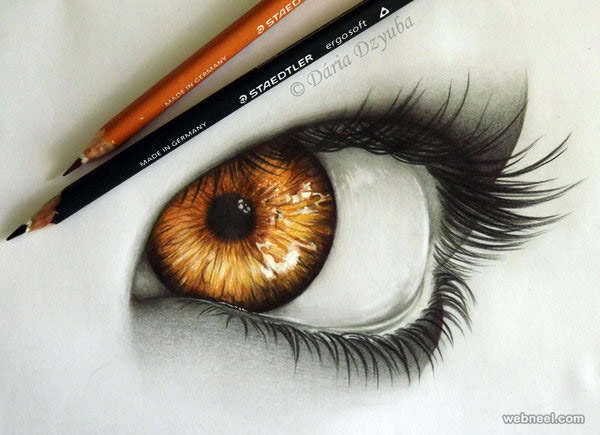 realistic eyes pencil drawing by dariadzyuba