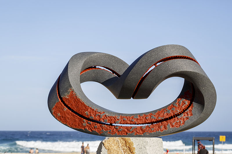 abstract sculpture by the sea by keizo ushio