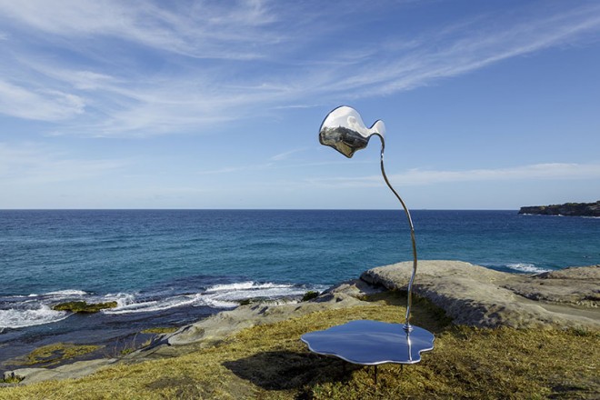 reflector sculpture by the sea by hugh mclachlan