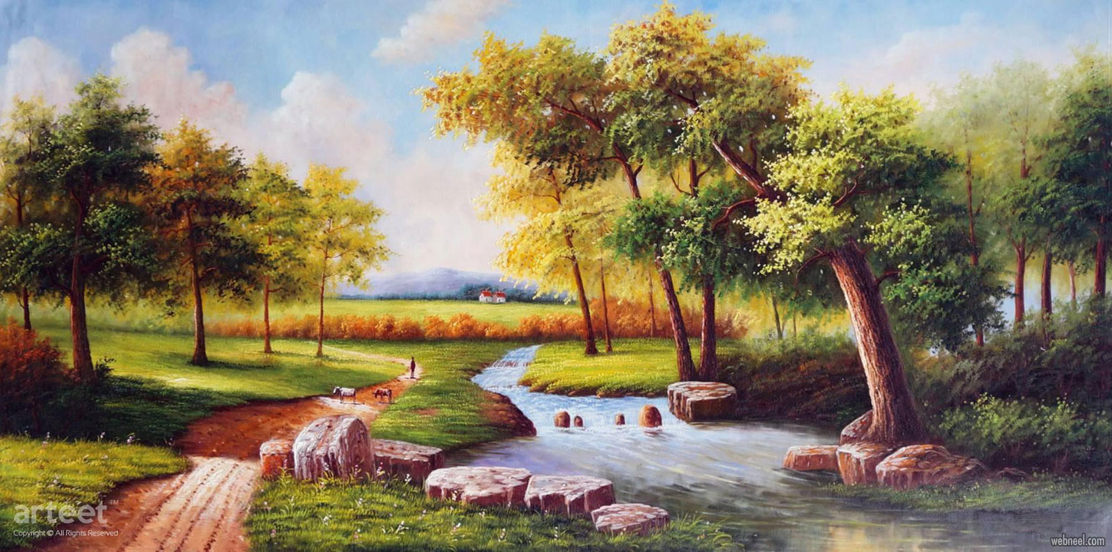 landscape artwork oil painting scenery by arteet