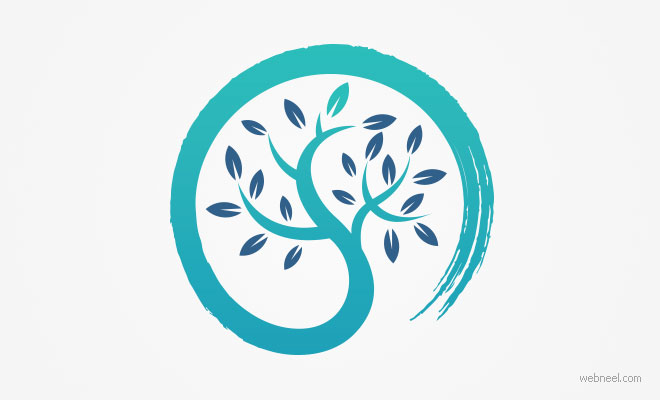 logo design zen tree by visual curve