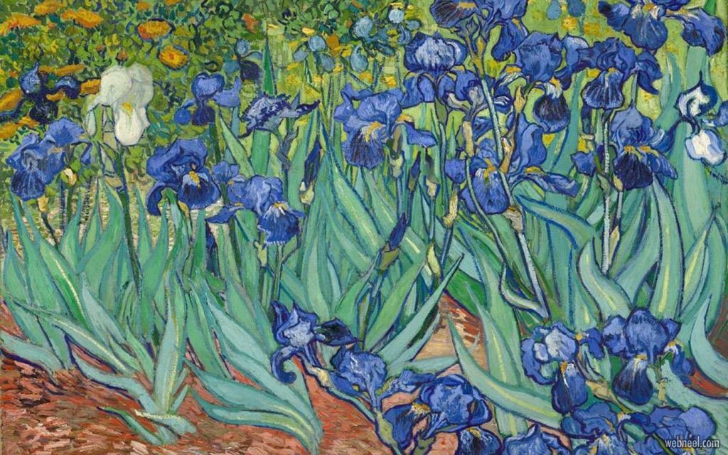 famous oil paintings irises by vincent van gogh