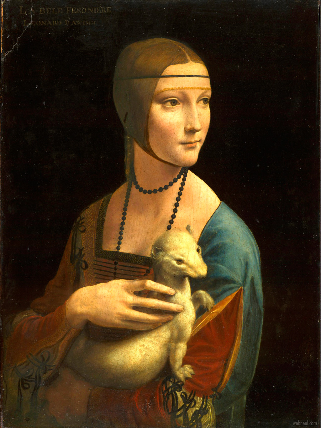 famous oil paintings lady with an ermine by leonardo da vinci