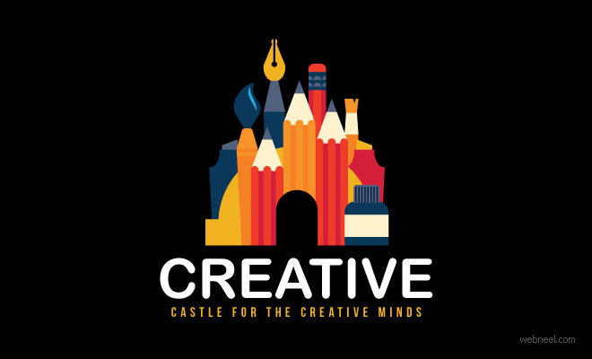 best logo design creative castle by scredeck