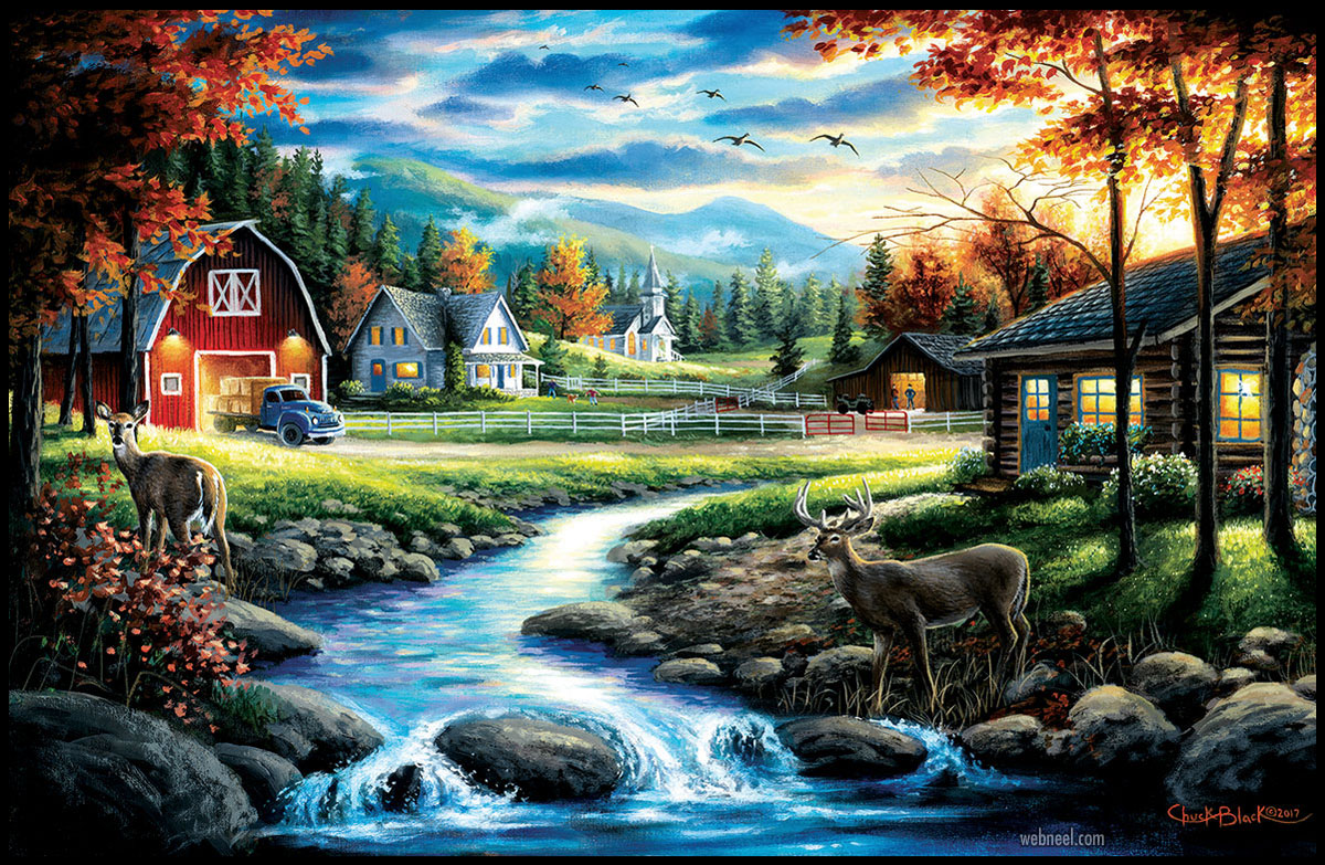landscape oil painting by chuckblackart