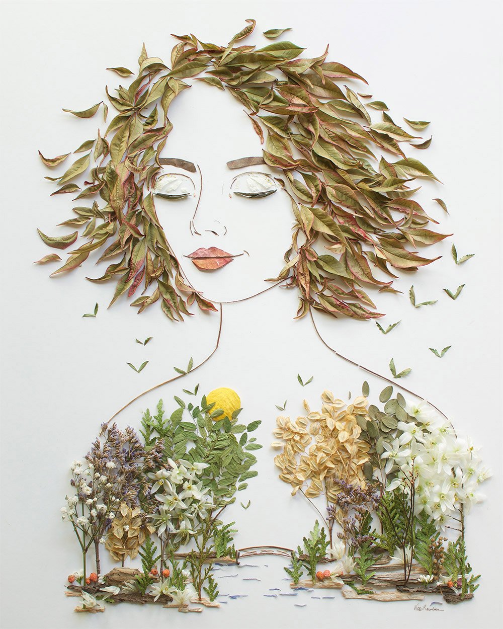 bridgegirl flower art portrait by vicky brooke