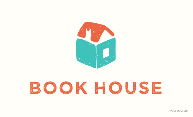 best logo design book house by alexaerkaeva