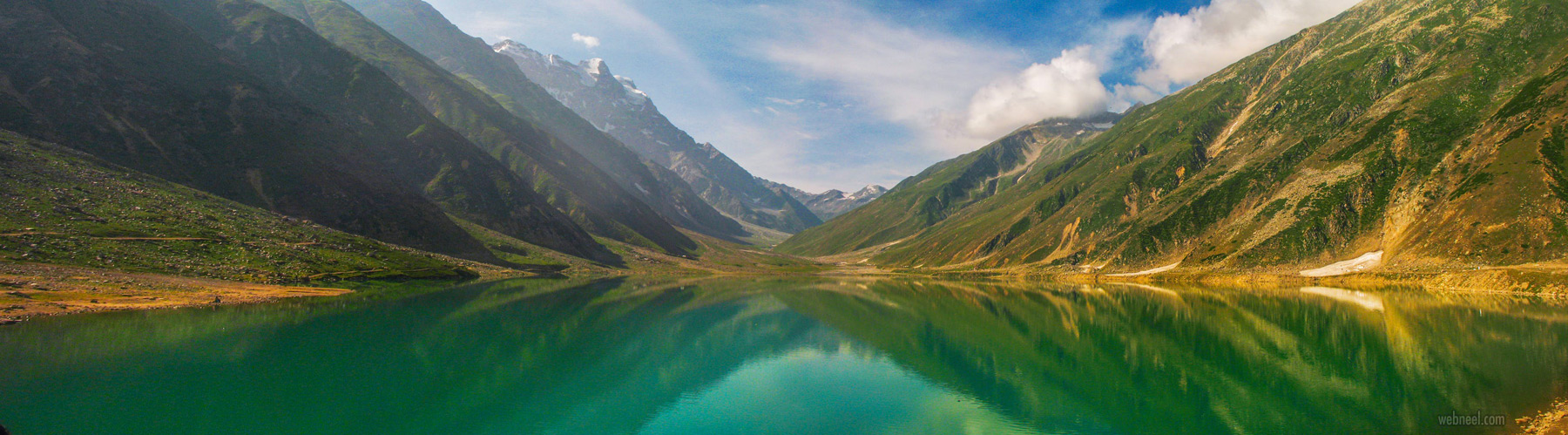 panoramic photography lake mountain by kamran khan