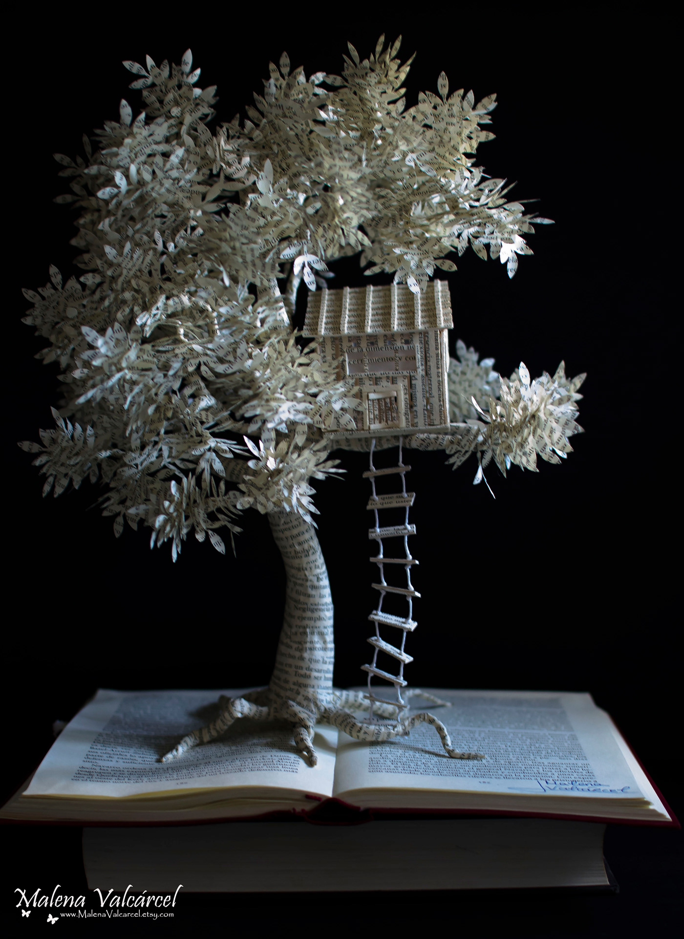 paper sculpture treehouse by malena valcarcel