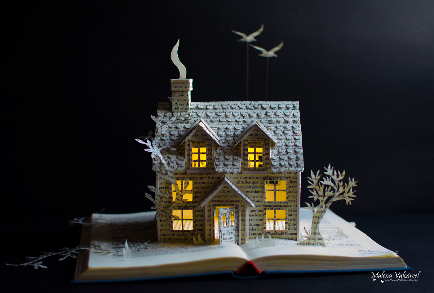 paper sculpture house by malena valcarcel