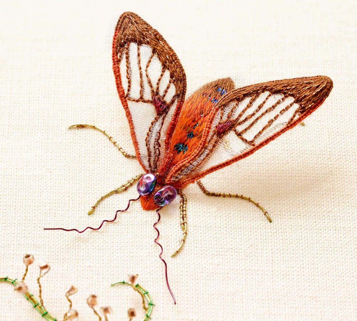 hand embroidery insect by laura baverstock 1