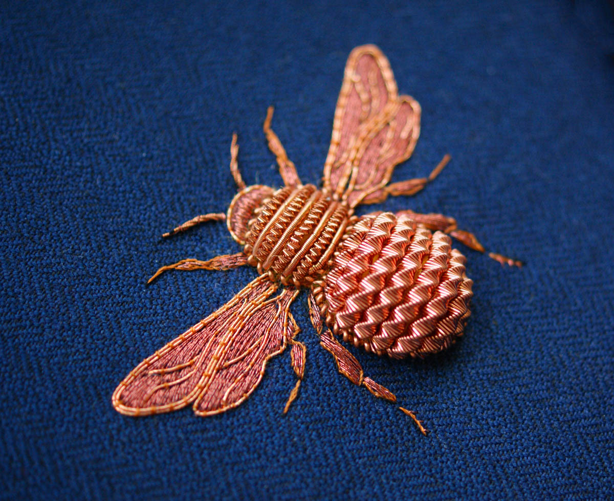hand embroidery insect by laura baverstock