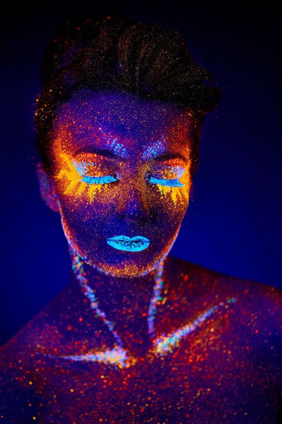 body painting glitter neon by acmelighting
