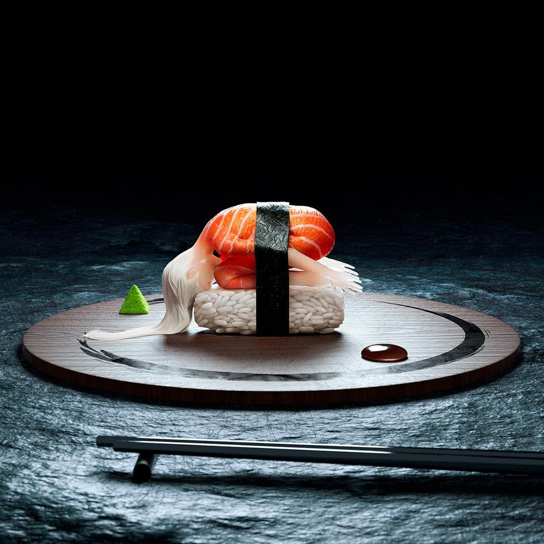 digital art sushi by cristian girotto