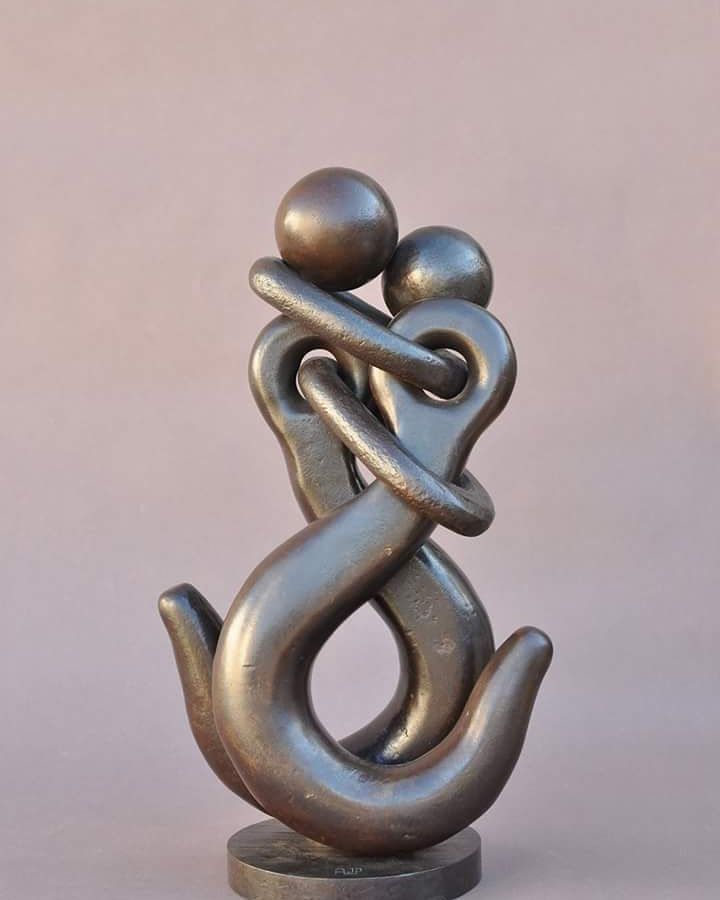 sculpture steel couple love by pierre augier