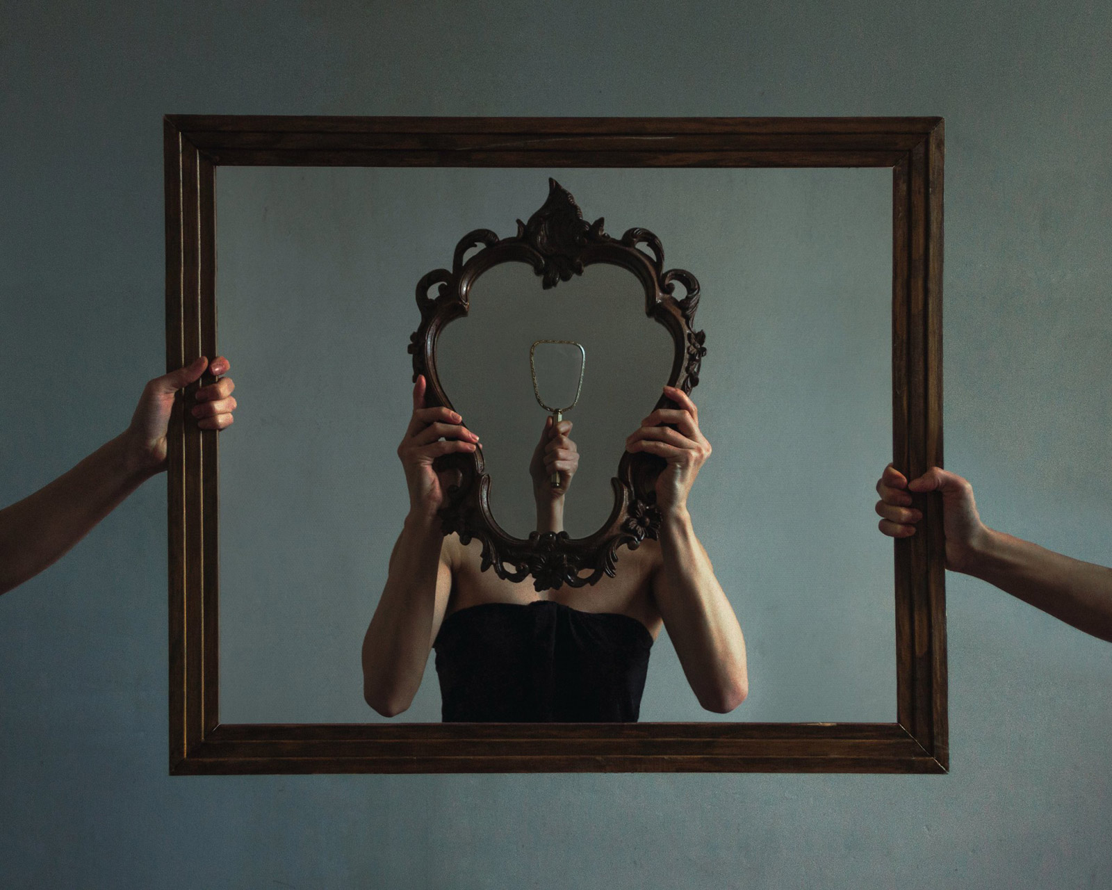 surreal photography mirror frame by bettina dupont