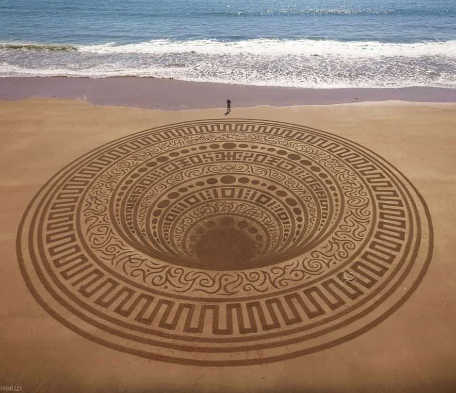 creative beach sand art by jon foreman