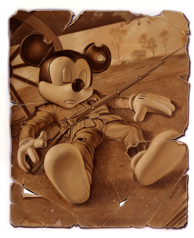civil war mickey mouse painting by tim obrien