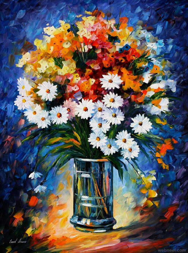 40 Beautiful and Realistic Flower Paintings for your