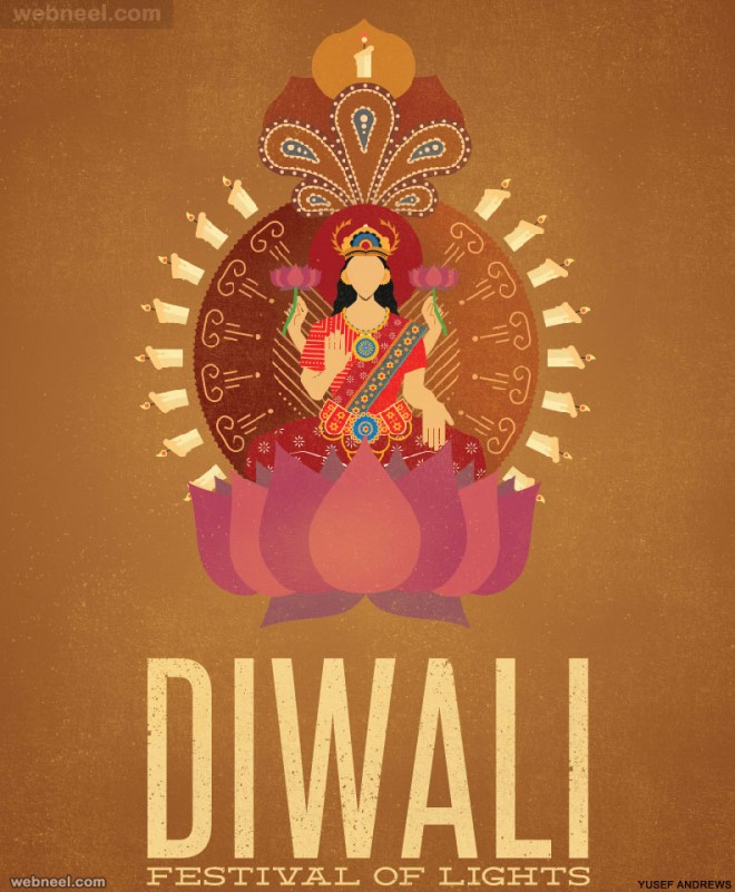 diwali greeting cards illustration by yusefandrews