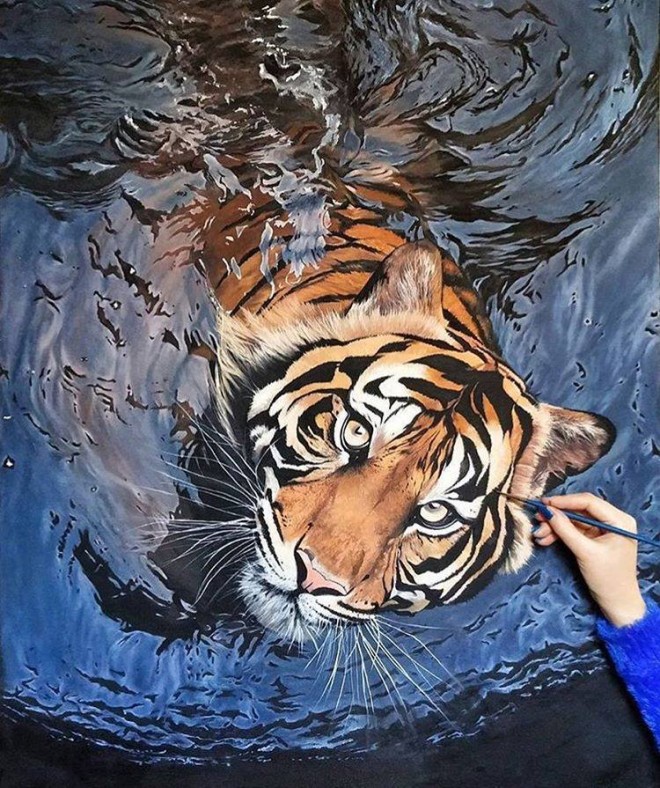 tiger animal painting by maryam nayeb