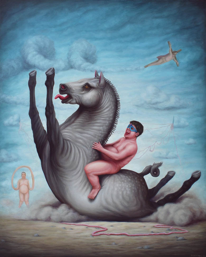 horse surreal painting by bruno pontiroli