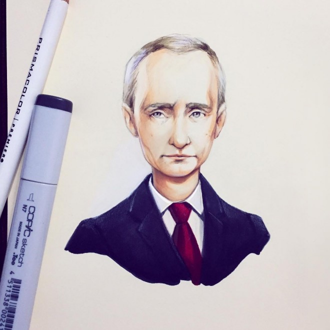celebrity color pencil drawing by lera kiryakova
