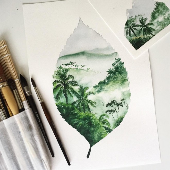 earth watercolor painting by jessica janik
