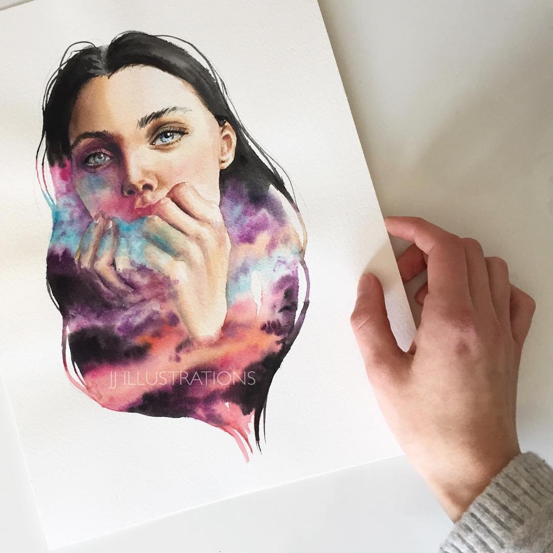 hide watercolor painting by jessica janik