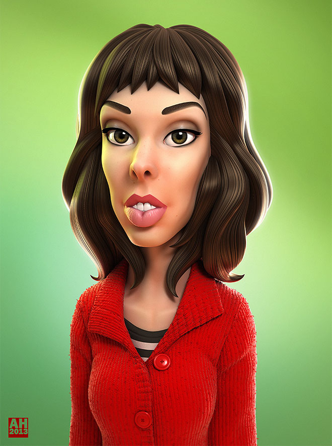 marielle 3d cartoon caricature vray zbrush by andrew