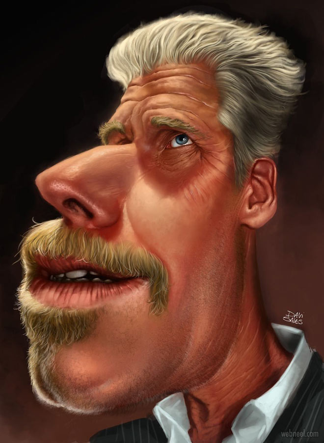 ron perlman celebrity caricature drawing