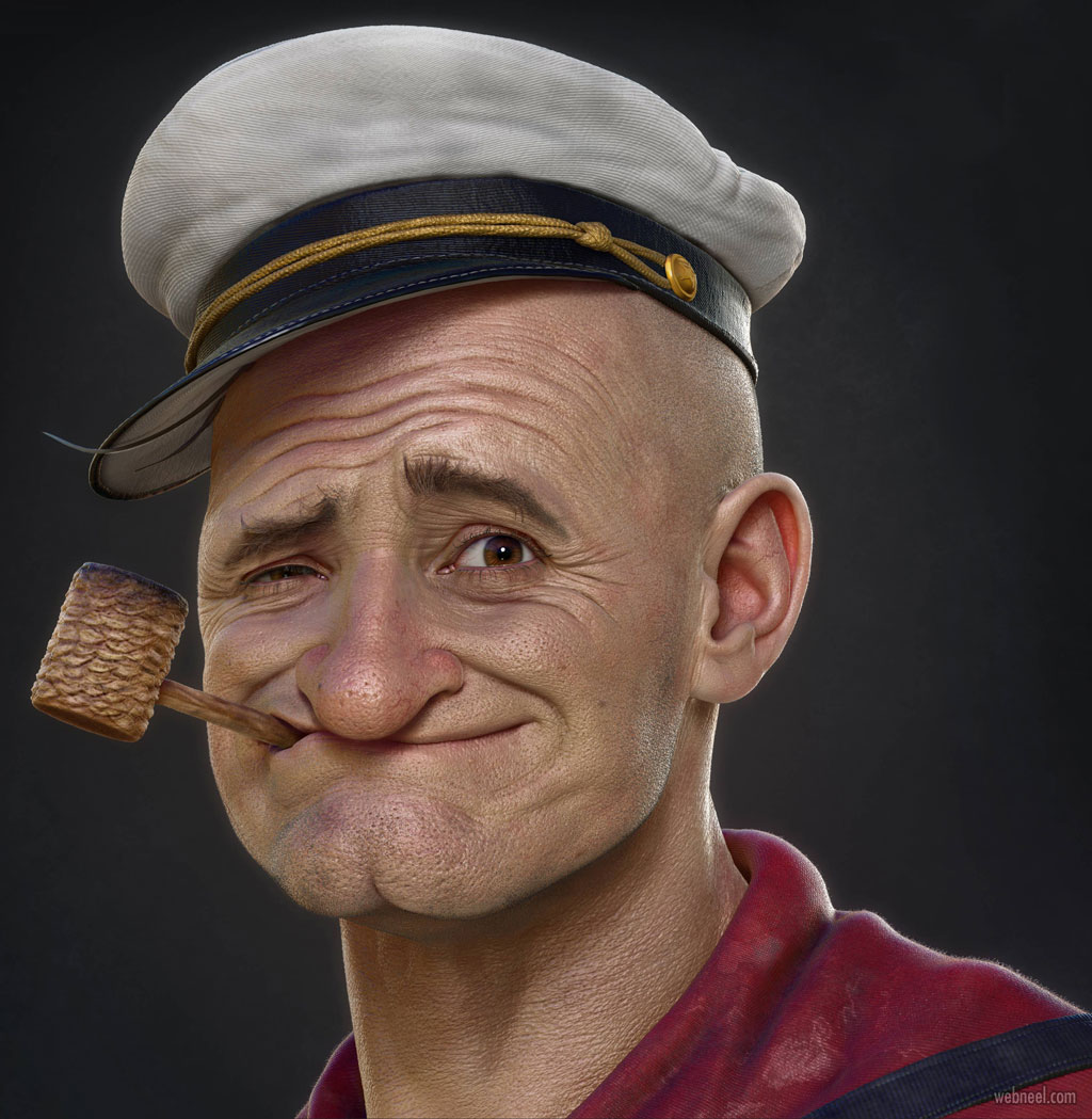 zbrush model 3d sailor man by hossein diba