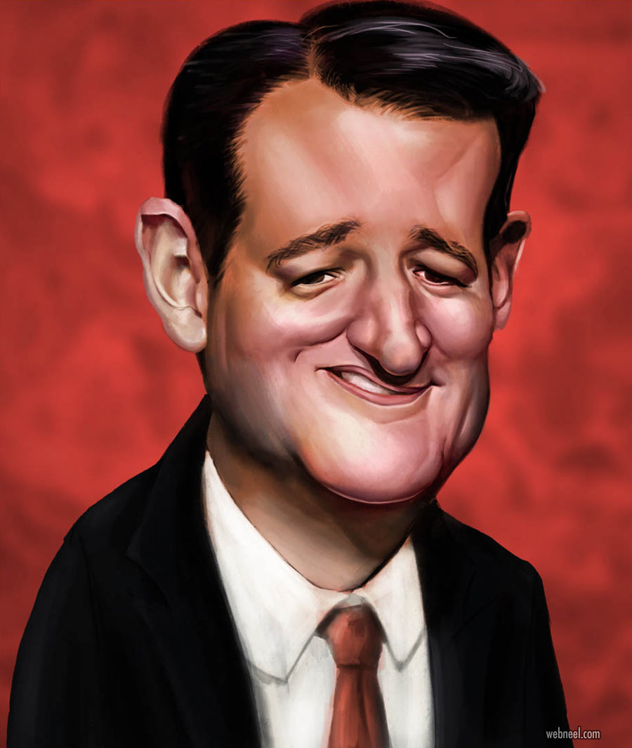 ted cruz celebrity caricature drawing by maeve bokser