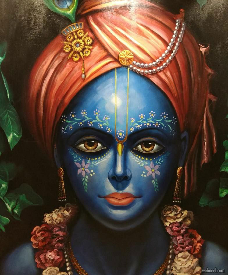 indian painting krishna