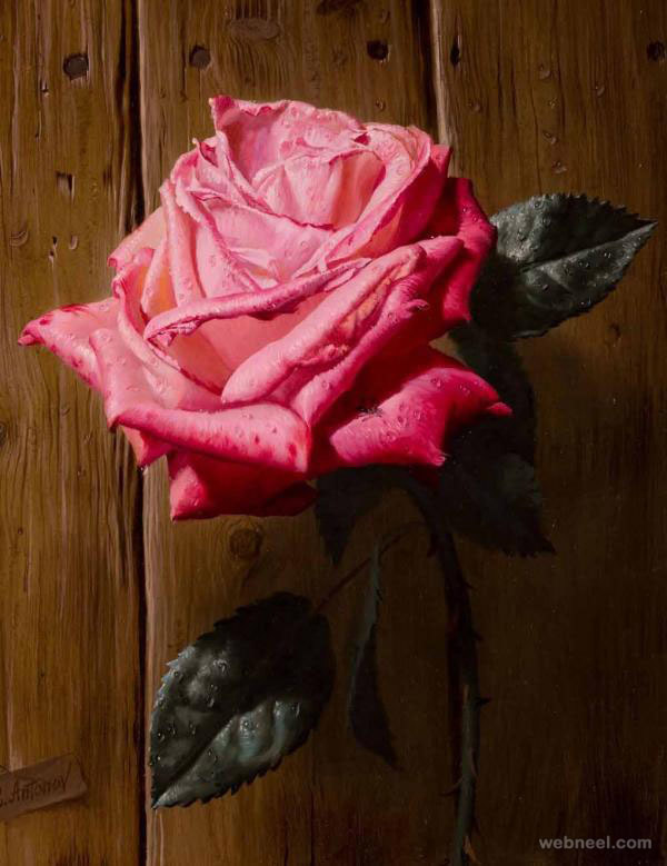 flower painting rose