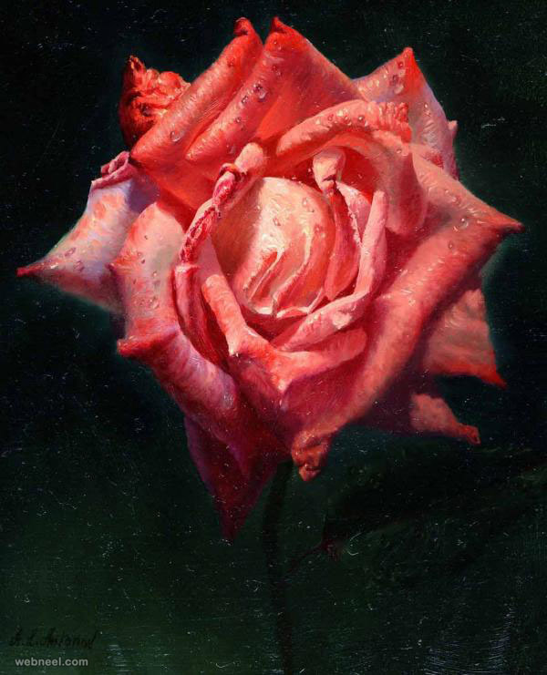 rose hyper realistic painting