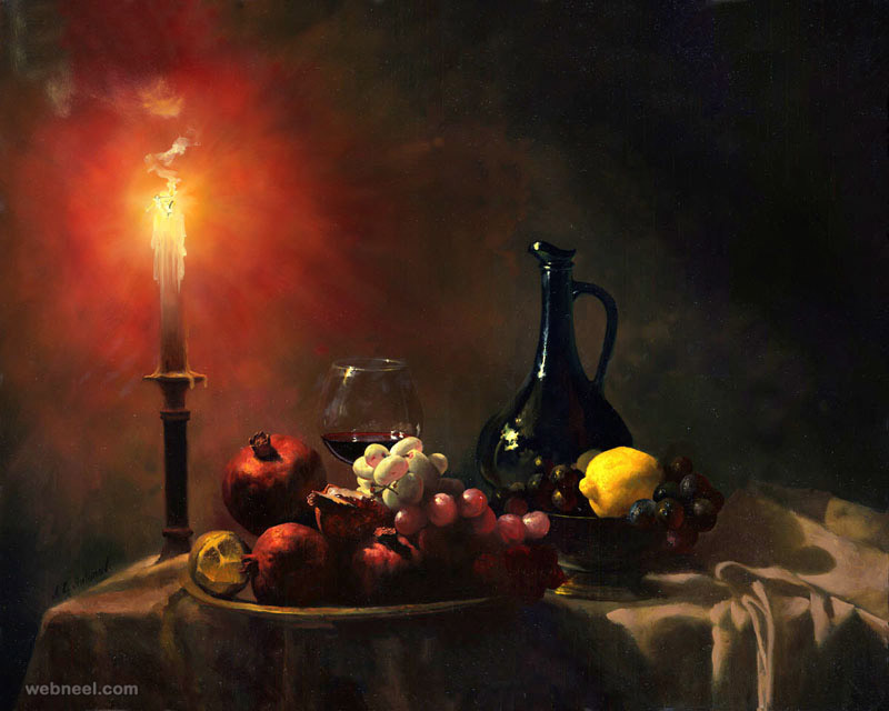 oil painting candle