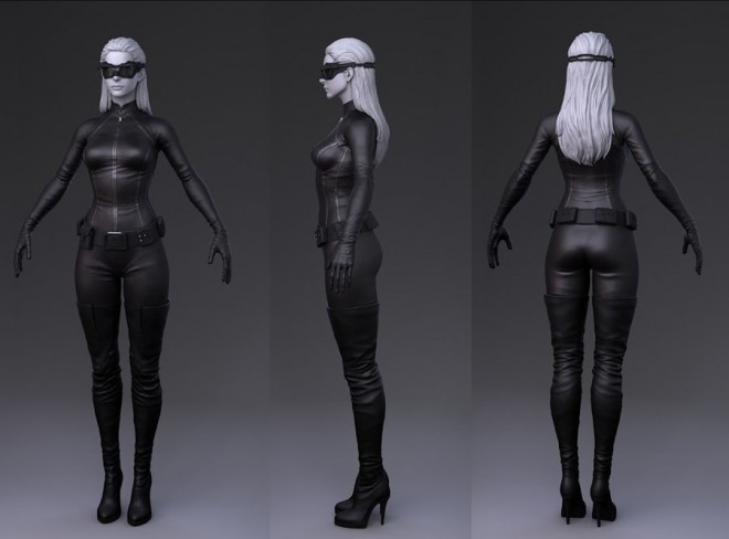 catwoman anne hathaway 3d game art 3
