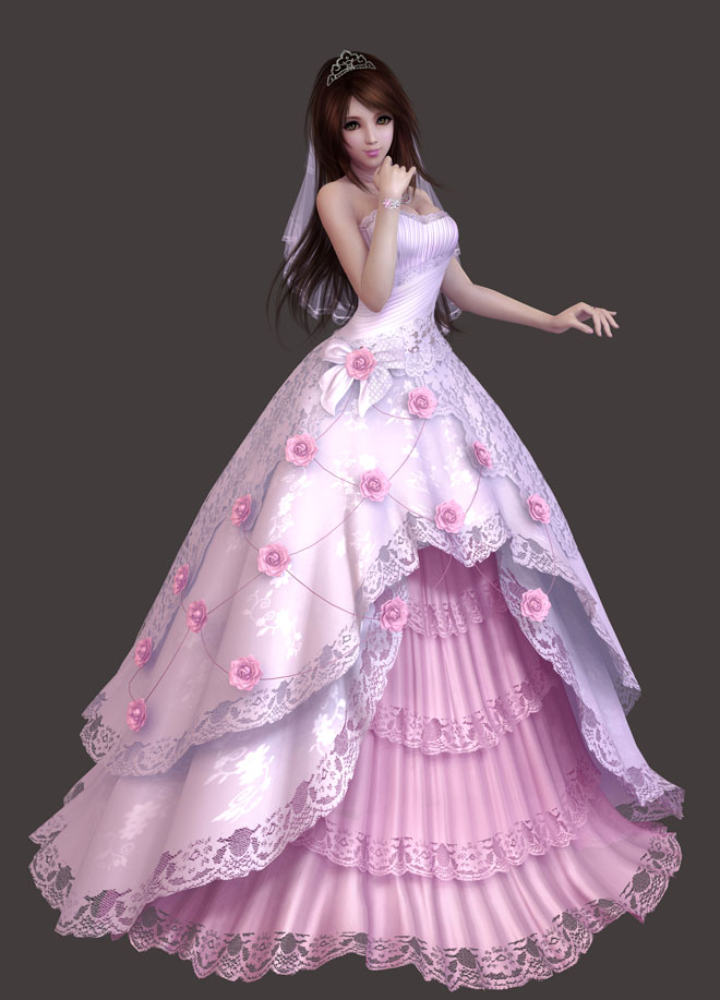 beautiful 3d bride model
