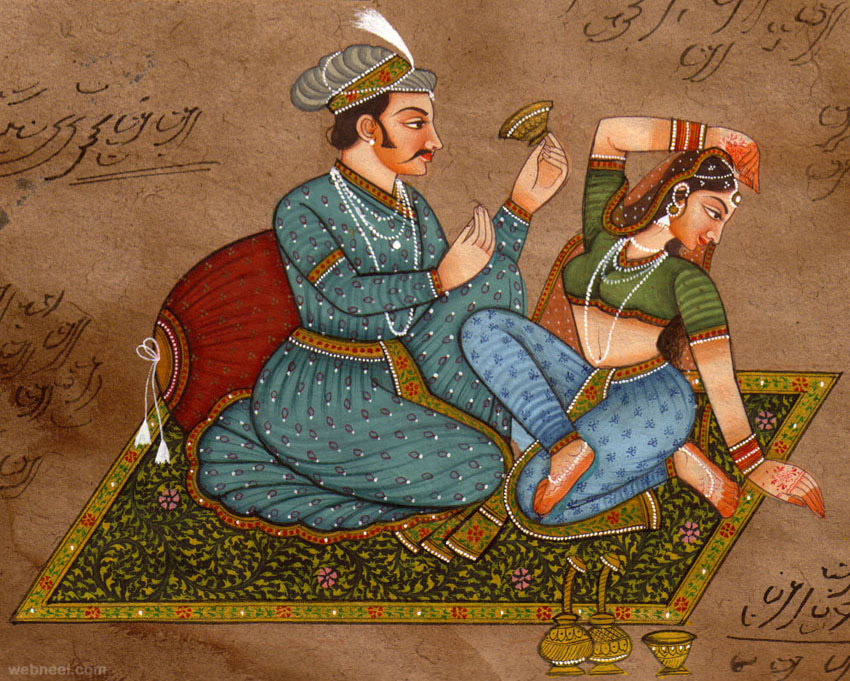 mughal paintings love