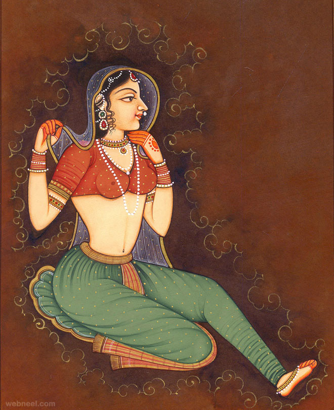 mughal paintings woman