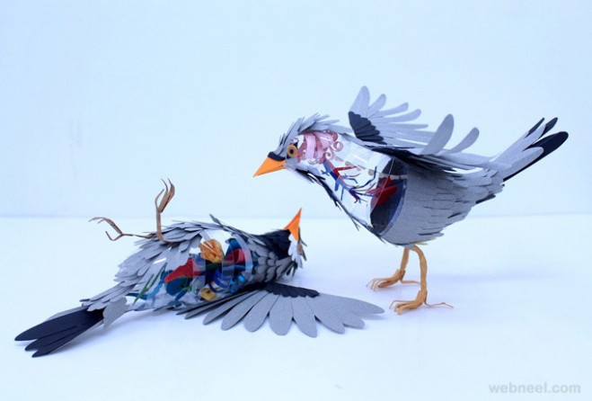 paper sculpture bird