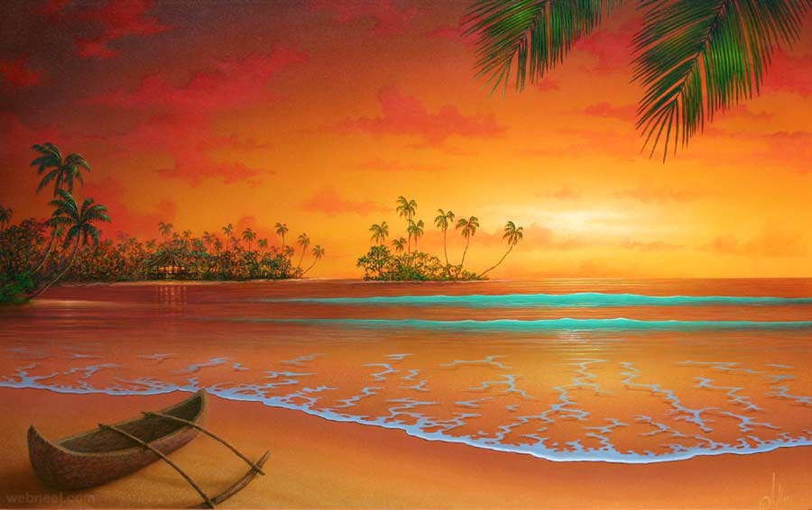 12 Beautiful Sunrise Sunset and Moon Paintings for your inspiration